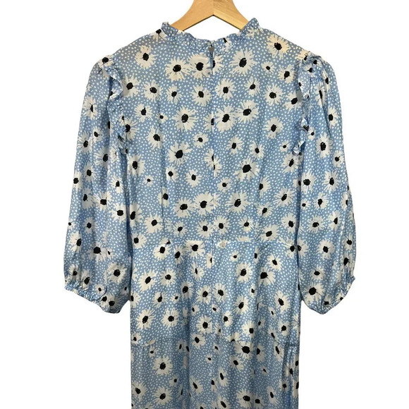 Rixo London Monet Blue Leopard Daisy Midi Dress - Picture 10 of 13